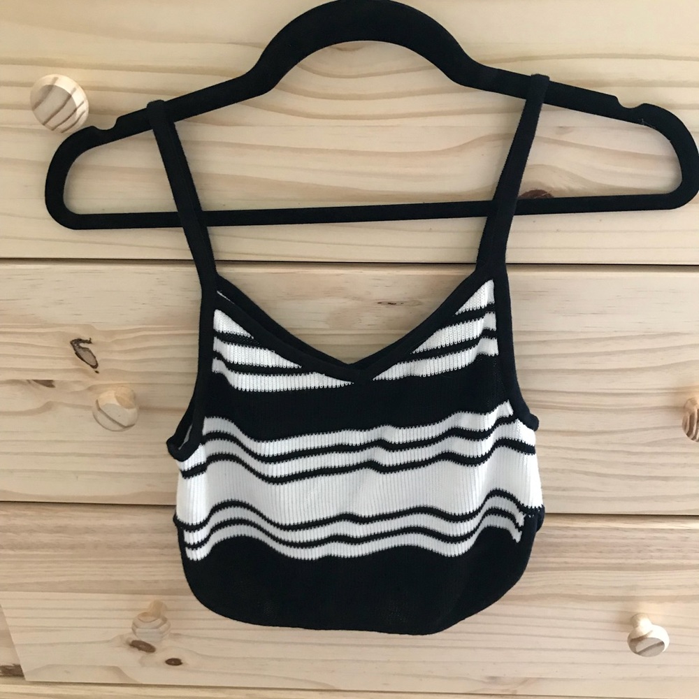 Silence and Noise Striped Crop Top